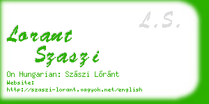 lorant szaszi business card