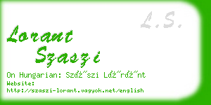 lorant szaszi business card